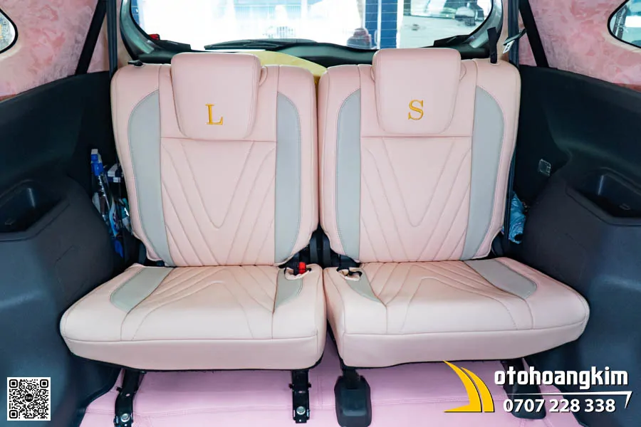 Bọc Ghế Da Nappa King Hồng - Xám Cho Xe Toyota Veloz Cross - Ảnh 3