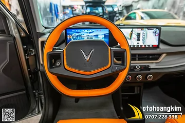 Bọc vô lăng VF3 Đen - Cam Hermes