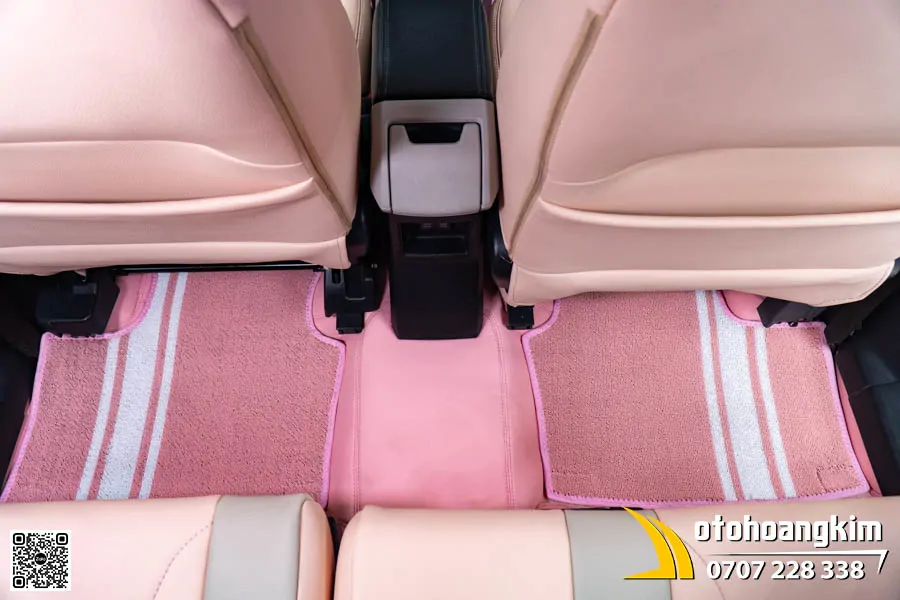 Thảm Lót Sàn 360 Toyota Veloz - Mẫu Màu Hồng Phối Thảm Rối Cao Cấp  - Ảnh 5