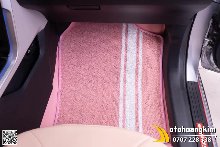 Thảm Lót Sàn 360 Toyota Veloz - Mẫu Màu Hồng Phối Thảm Rối Cao Cấp  - Ảnh 2