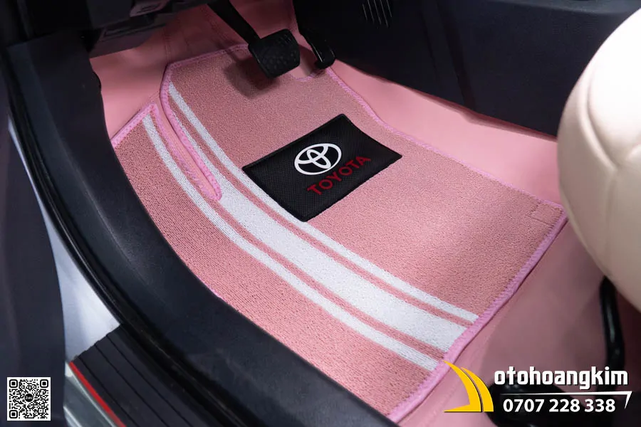 Thảm Lót Sàn 360 Toyota Veloz - Mẫu Màu Hồng Phối Thảm Rối Cao Cấp  - Ảnh 3