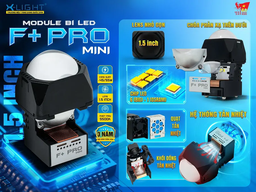 Bi LED XLight F+ Pro Mini - Nâng Cấp Ánh Sáng Xe  - Ảnh 4