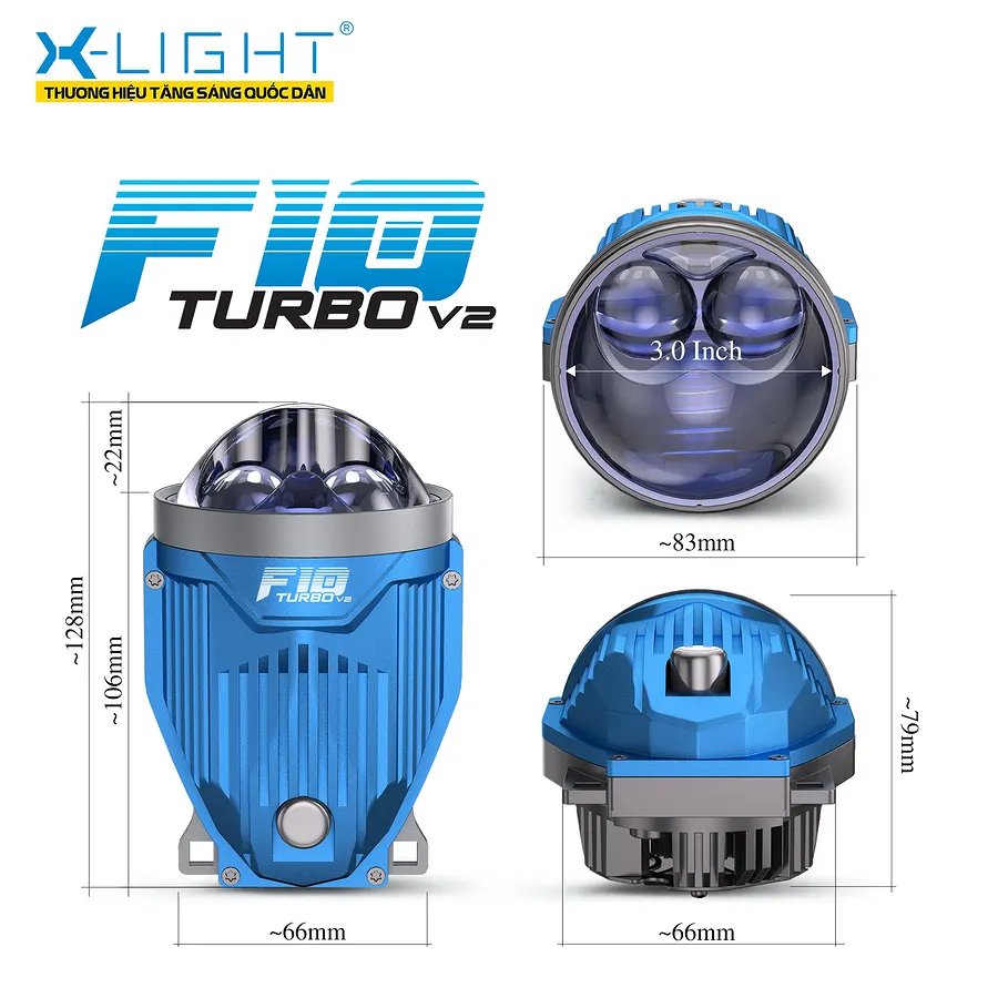 Bi Gầm LED X-Light F10 Turbo V2 3000K - Ánh Sáng Vàng Ấm - Ảnh 4