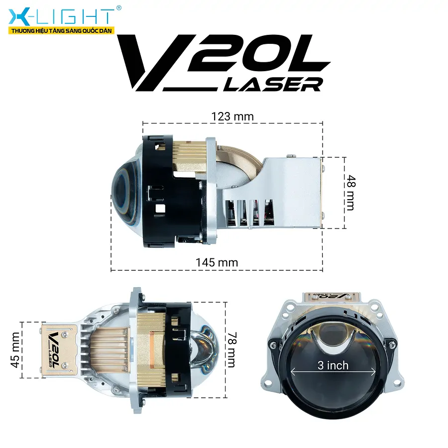Bi Laser XLight V20L New 2024 - Nâng cấp ánh sáng ô tô - Ảnh 3