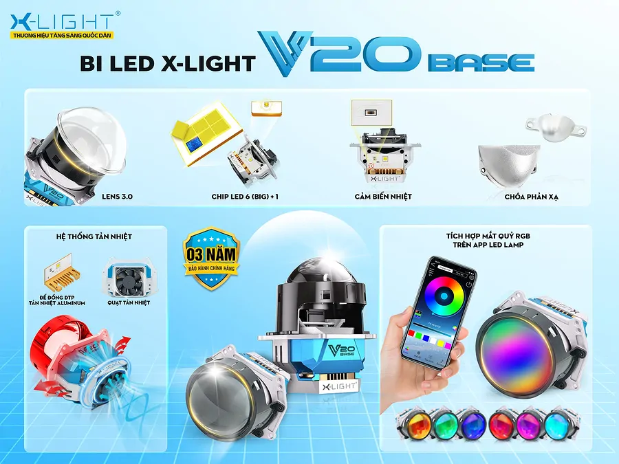 Bi LED XLight V20 Base - Nâng cấp ánh sáng ô tô - Ảnh 5