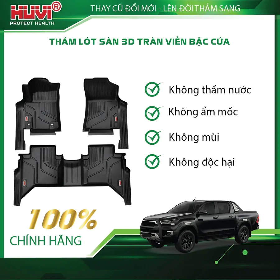 Thảm sàn Huvi Hilux 2026 tràn viền  - Ảnh 3