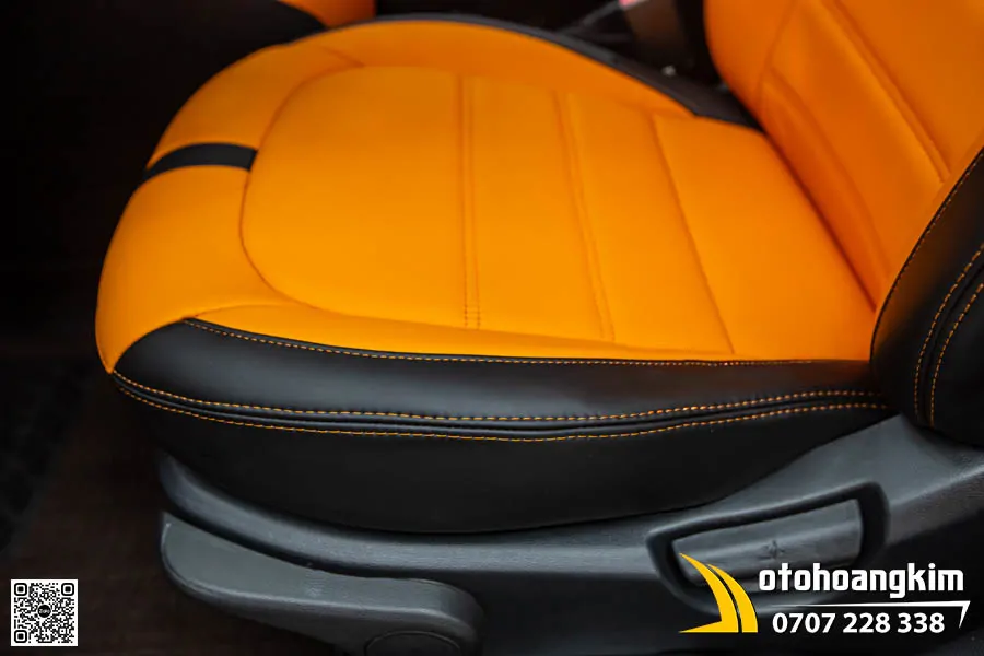 Bọc ghế da Nappa King Hyundai i10 - Sắc cam đen thể thao, cá tính 
 - Ảnh 6
