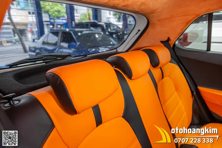 Bọc ghế da Nappa King Hyundai i10 - Sắc cam đen thể thao, cá tính 
 - Ảnh 11