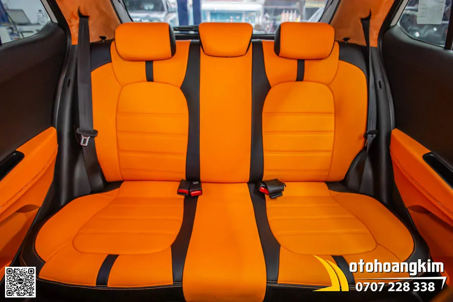 Bọc ghế da Nappa King Hyundai i10 - Sắc cam đen thể thao, cá tính 
 - Ảnh 10