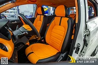 Bọc ghế da Nappa King Hyundai i10 - Sắc cam đen thể thao, cá tính 
