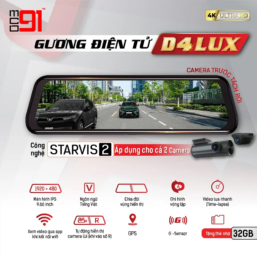 Camera Hành Trình Gương MCD91 D4 Lux  - Ảnh 4