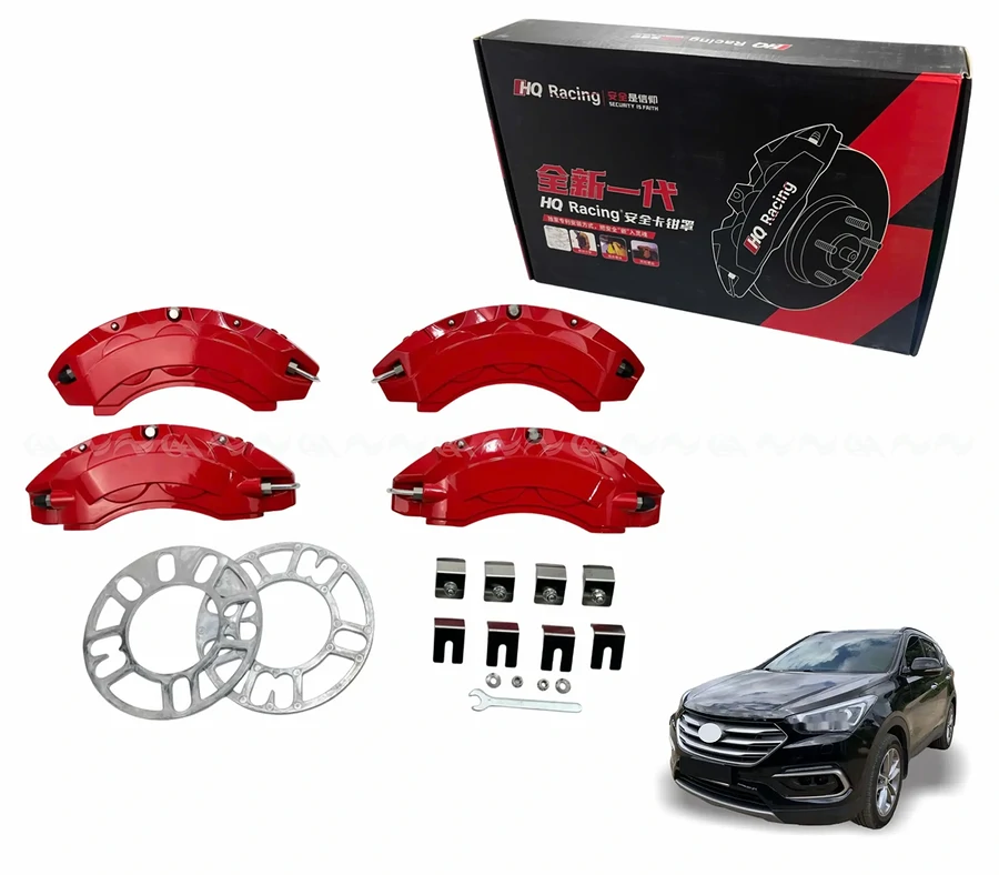 Ốp má phanh HQ Racing Santafe 2017 đỏ - Ảnh 1
