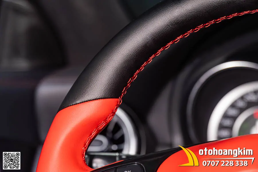 Bọc Vô Lăng Da Nappa Mercedes CLA 45 - Sắc Đỏ Đen Thể Thao - Ảnh 4