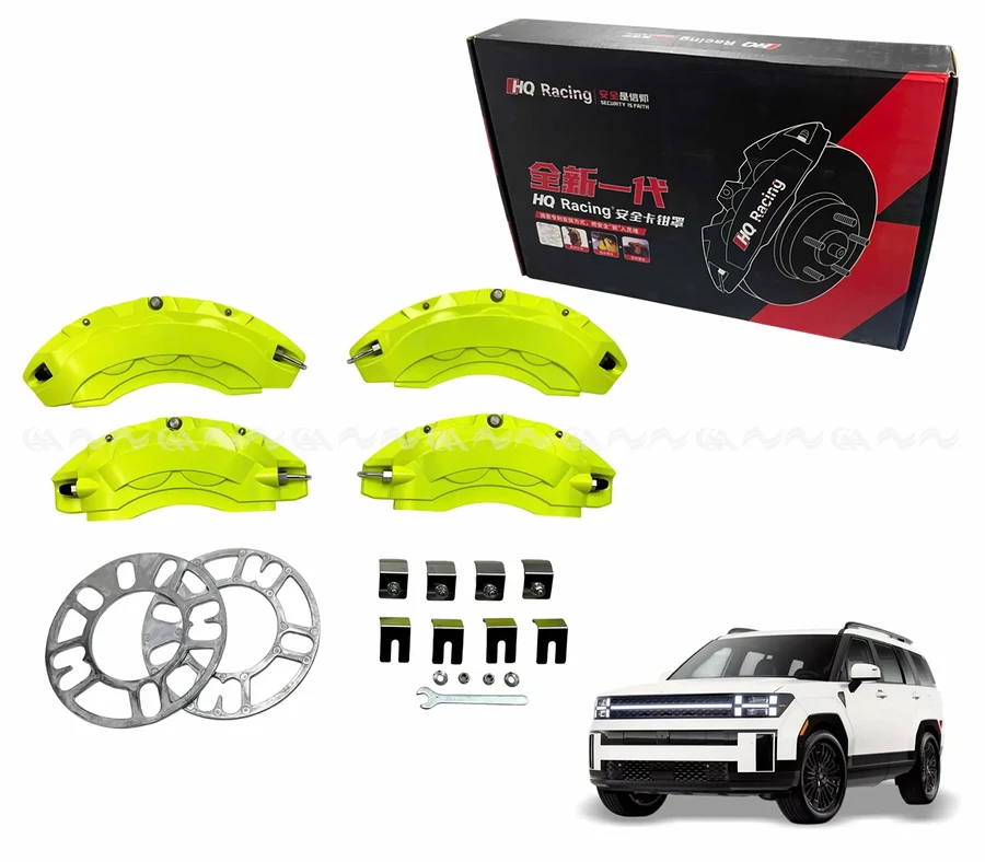 Ốp má phanh HQ Racing Santafe 2024 xanh chuối - Ảnh 1