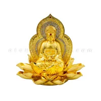 Tượng phật vàng như lai ngồi hoa sen nở