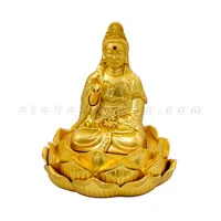 Tượng phật vàng quan âm ngồi hoa sen
