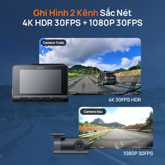 Camera hành trình 70mai A800SE-1 Speedeye (Trước - sau) - Ảnh 4