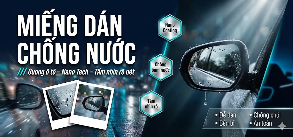 Miếng Dán Chống Nước Gương Ô Tô