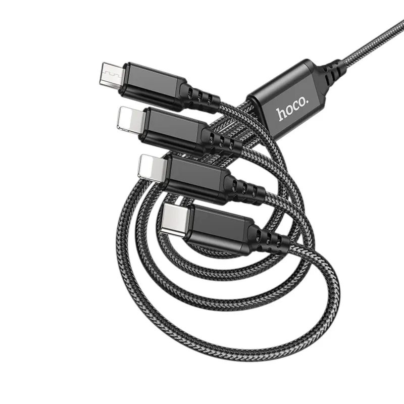 Dây sạc điện thoại Hoco X76 4 in1 (2 Ip + Type C +  Micro)  - Ảnh 4