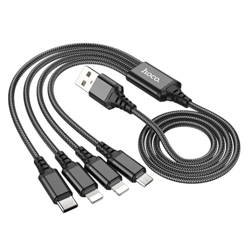 Dây sạc điện thoại Hoco X76 4 in1 (2 Ip + Type C +  Micro)  - Ảnh 2