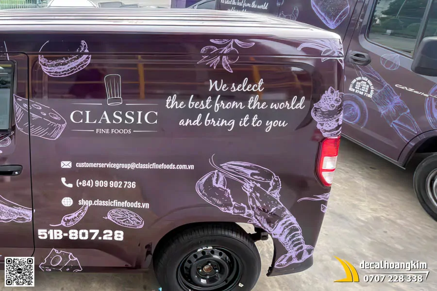 Tem Xe Quảng Cáo VinFast EC Van Cho Thương Hiệu CLASSIC FINE FOODS  - Ảnh 2