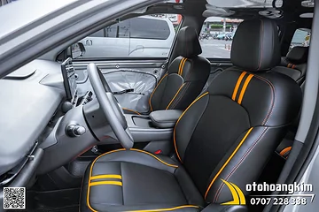 Bọc Áo Ghế Nappa Xe Limo Green - Màu Đen Phối Sọc Cam Sang Trọng 