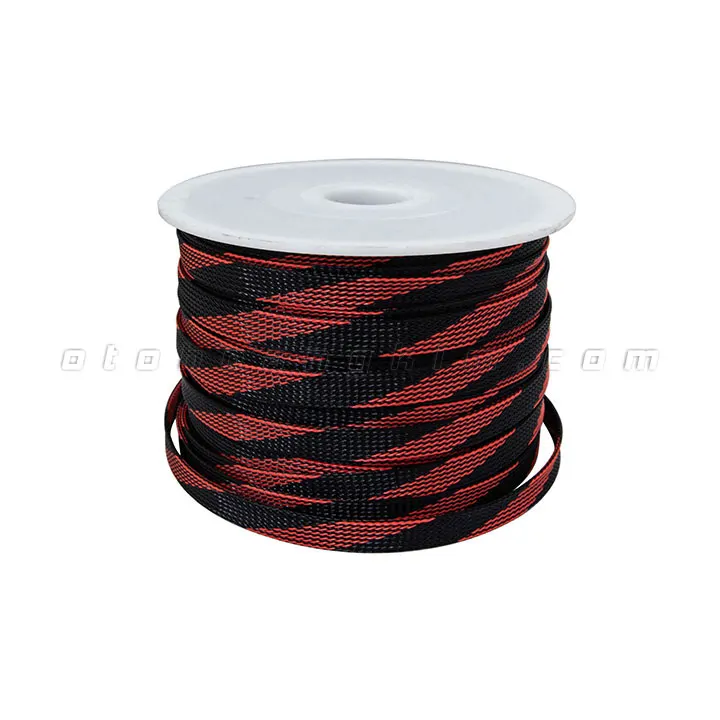 Vỏ bọc dây điện da rắn đen đỏ 12mm - Ảnh 3