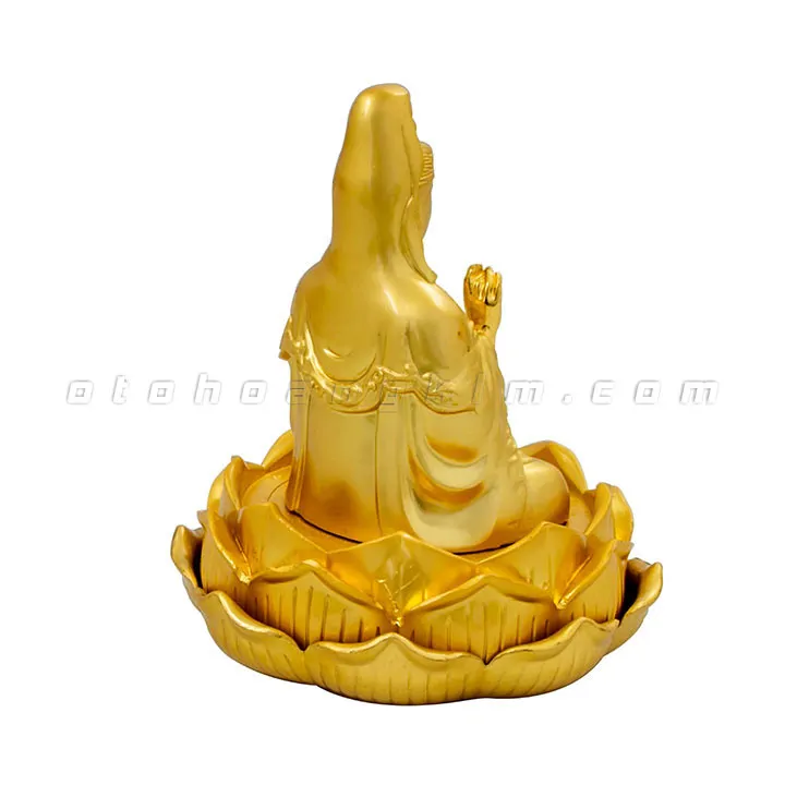 Tượng phật vàng quan âm ngồi hoa sen - Ảnh 3