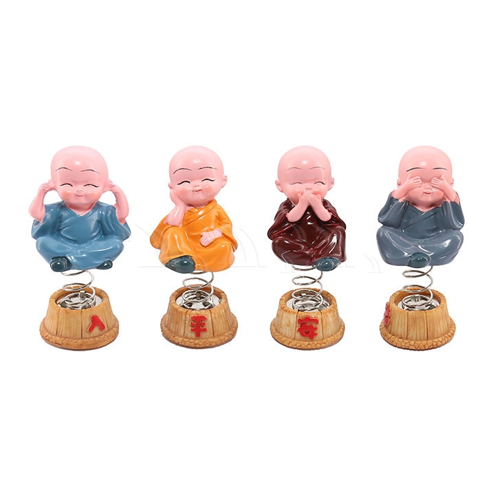 Bộ tượng 4 chú tiểu có lò xo - Ảnh 1