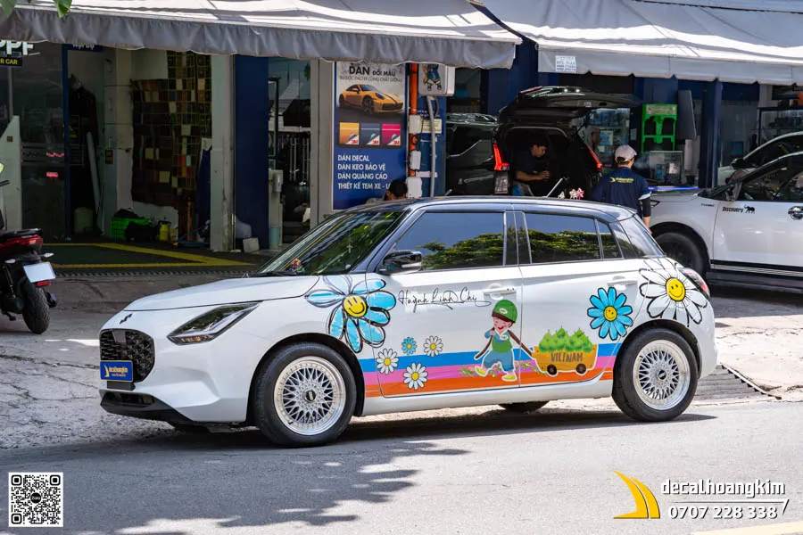 Tem decal thiết kế xe Suzuki Swift - Mẫu hoa hướng dương 
 - Ảnh 8