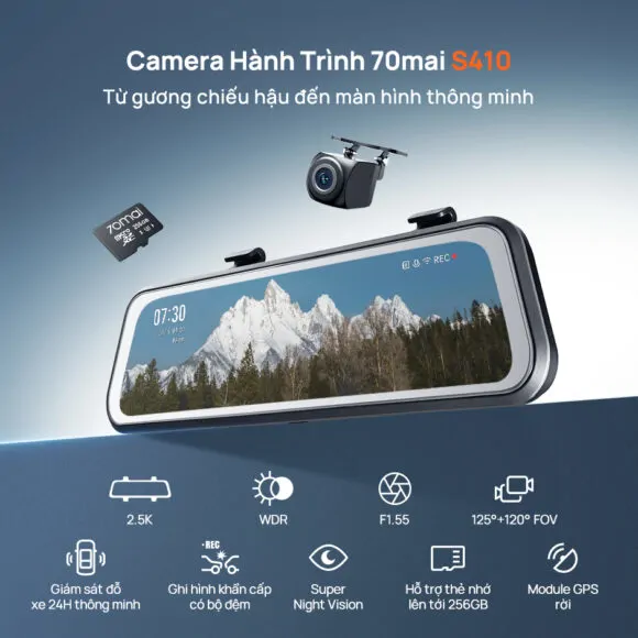Camera hành trình gương 70mai S410 - Ảnh 9