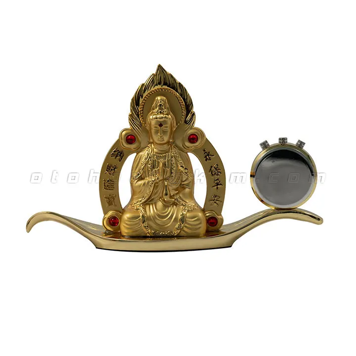 Tượng phật vàng quan âm LỬA ngồi lá (đồng hồ) - Ảnh 3