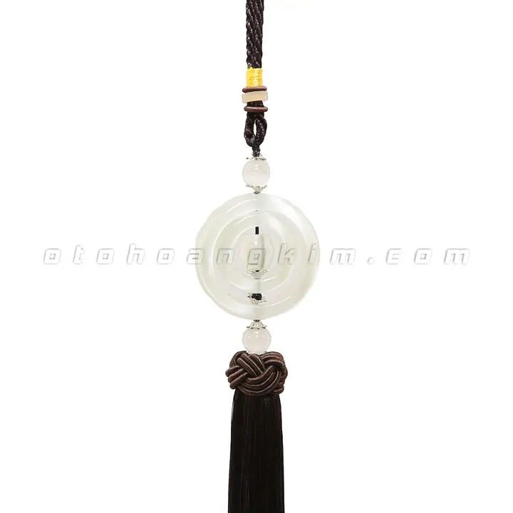 Dây treo cẩm thạch 2 vòng tròn (dây đen) - Ảnh 3