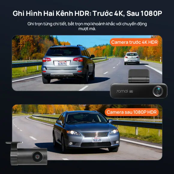 Camera hành trình 70mai M800 trước sau  - Ảnh 4