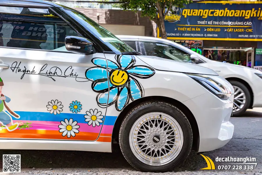 Tem decal thiết kế xe Suzuki Swift - Mẫu hoa hướng dương 
 - Ảnh 5