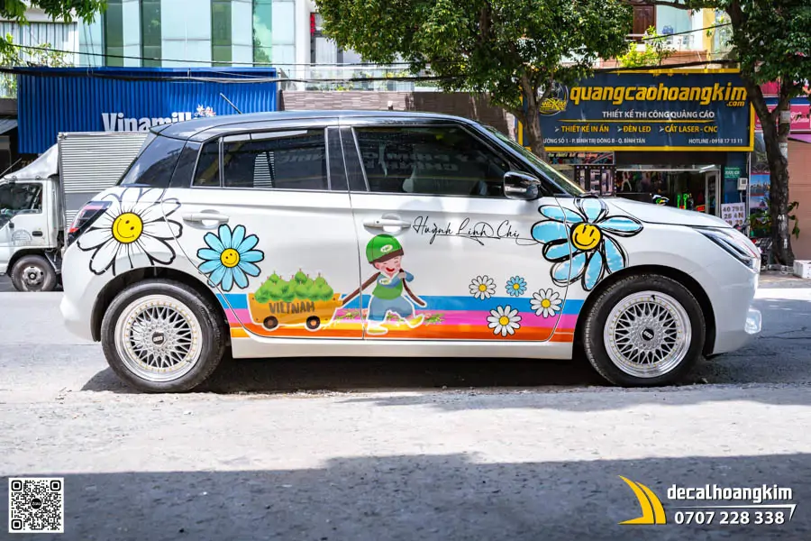 Tem decal thiết kế xe Suzuki Swift - Mẫu hoa hướng dương 
 - Ảnh 7
