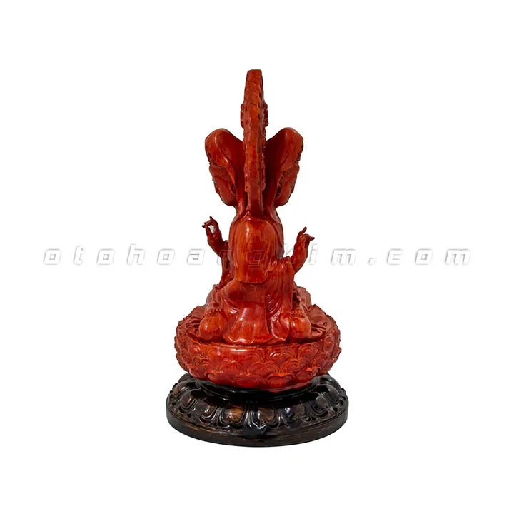 Tượng phật Quan Âm 2 mặt gỗ - Ảnh 3