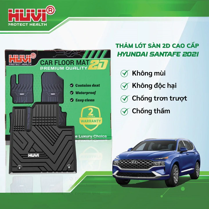 Thảm Lót Sàn Huvi Hyundai Santafe 2021 2D - Ảnh 1