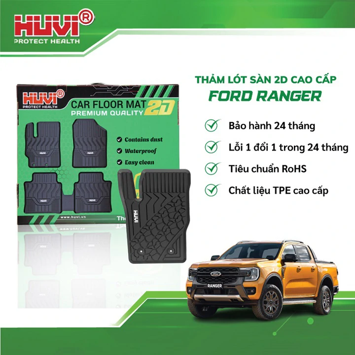 Thảm Lót Sàn Huvi Ford Ranger 2023 2D - Ảnh 1