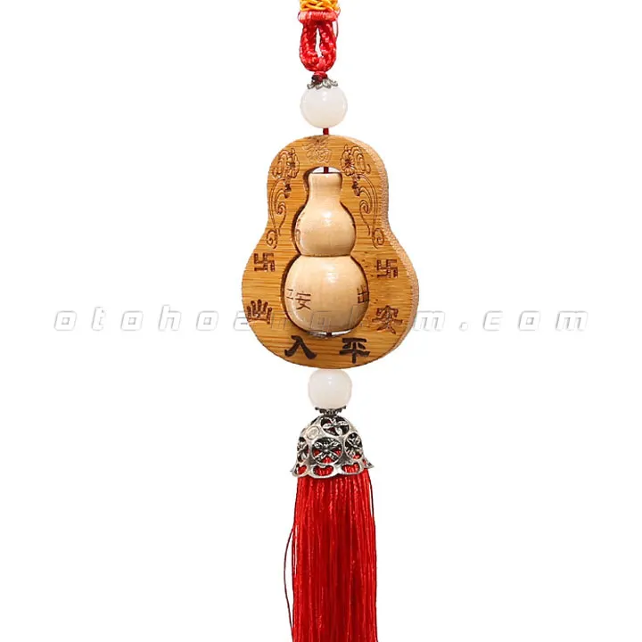 Dây treo gỗ hồ lô (dây đỏ) - Ảnh 3