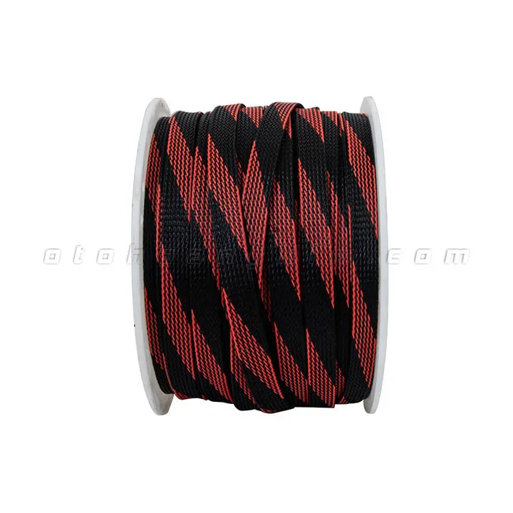 Vỏ bọc dây điện da rắn đen đỏ 12mm - Ảnh 2
