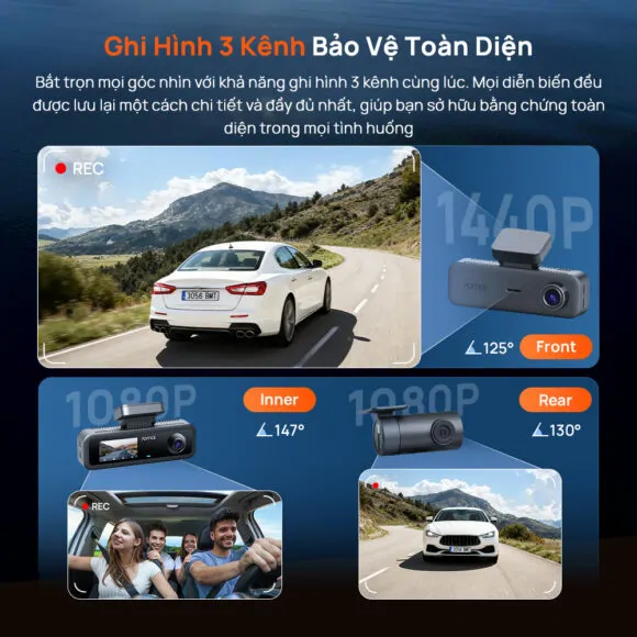 Camera hành trình 70mai T400 ghi hình 3 kênh - Ảnh 2