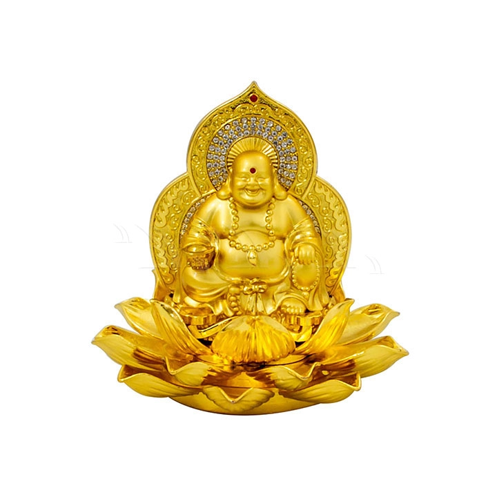 Tượng phật vàng Di Lặc ngồi hoa sen - Ảnh 1