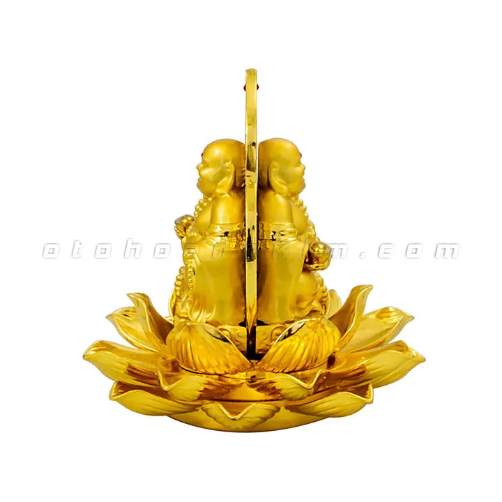 Tượng phật vàng Di Lặc ngồi hoa sen - Ảnh 2