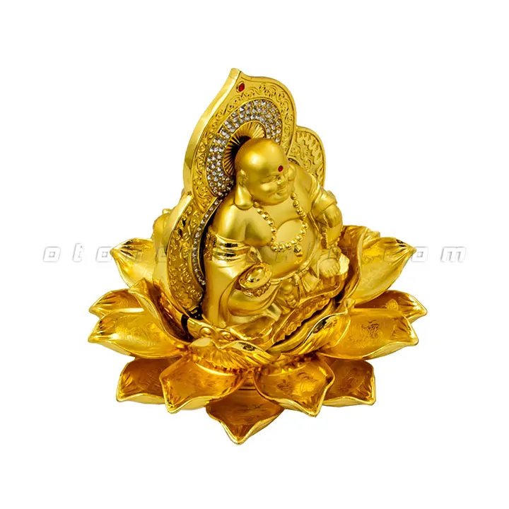 Tượng phật vàng Di Lặc ngồi hoa sen - Ảnh 3