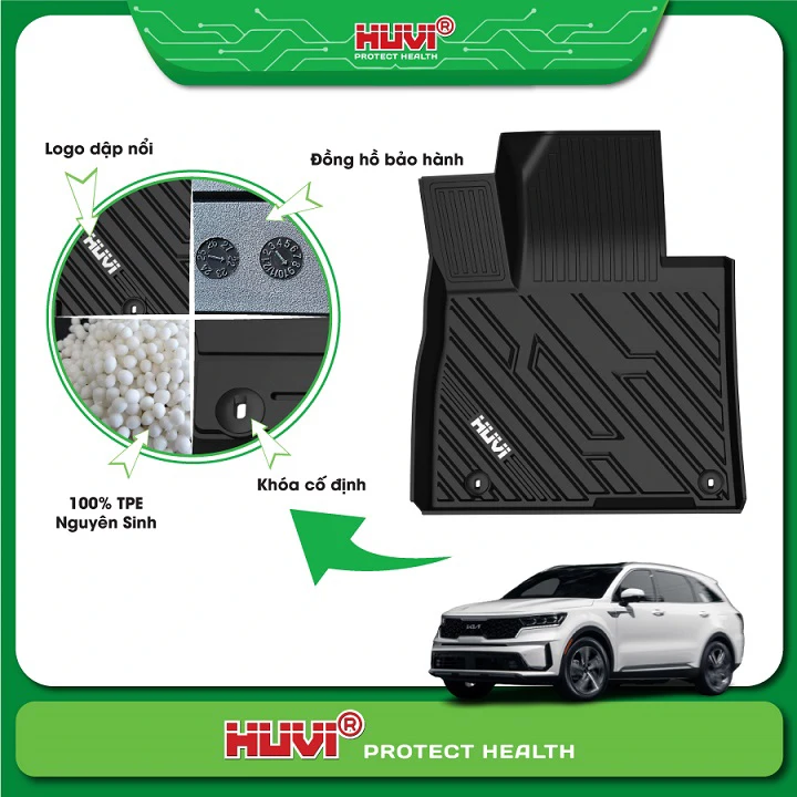 Thảm Lót Sàn Huvi Kia Sorento 2021 3D - Ảnh 1