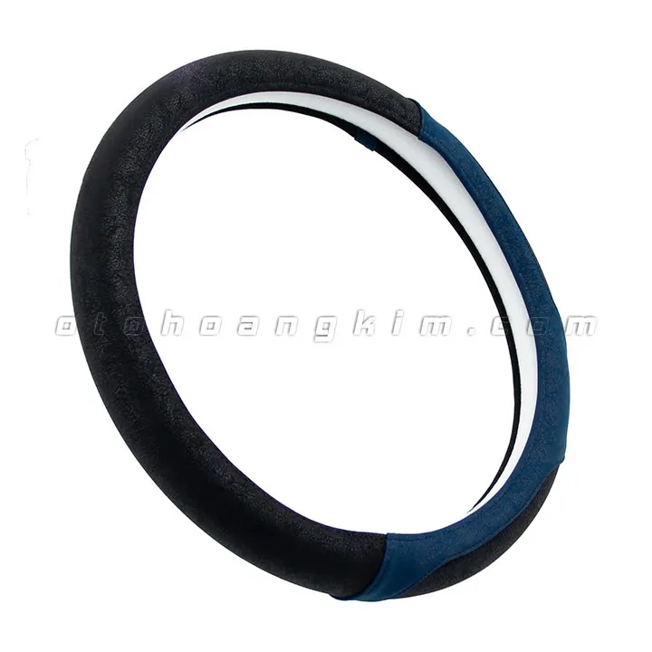 Bọc vô lăng nhung đen viền xanh dương - Ảnh 3