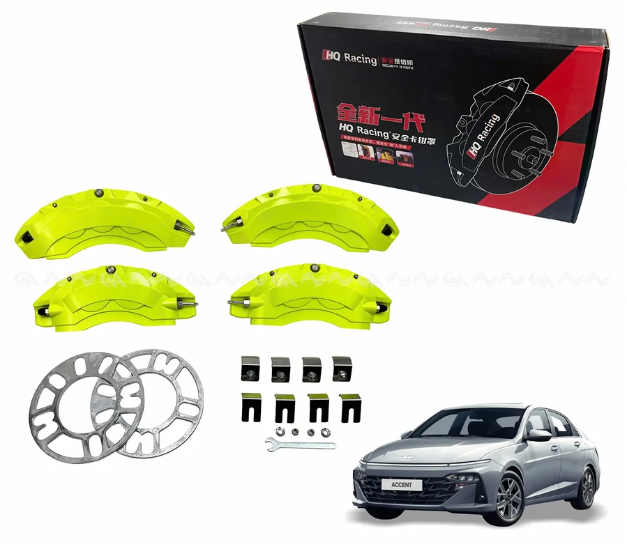 Ốp má phanh HQ Racing Accent 2024 xanh chuối - Ảnh 1