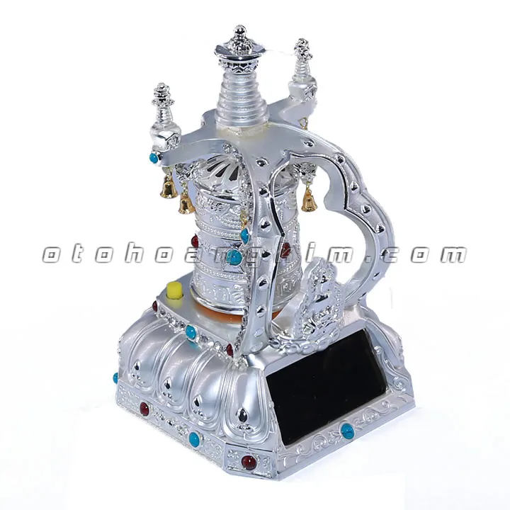 Tượng bánh xe cầu nguyện bạc - Ảnh 3