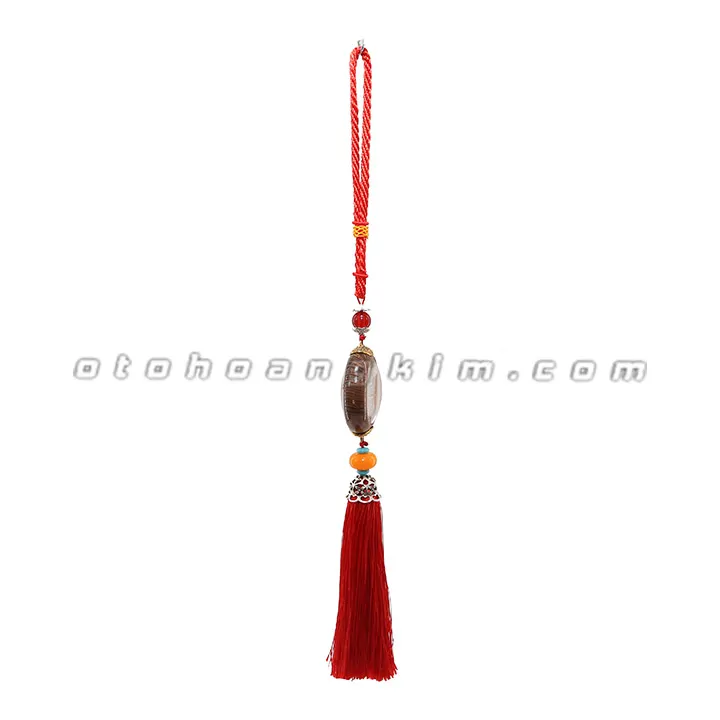 Dây treo cẩm thạch phật Quan Âm (dây đỏ) - Ảnh 2